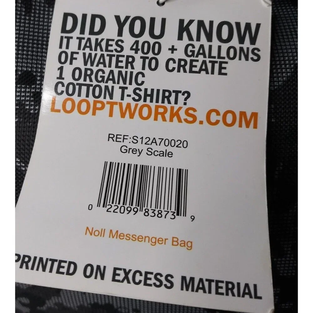 Looptworks Noll Messenger Bag Limited Edition Shoulder Bag Made in USA Gray